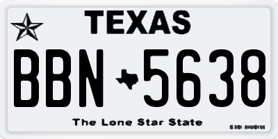 TX license plate BBN5638