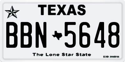 TX license plate BBN5648
