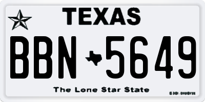 TX license plate BBN5649