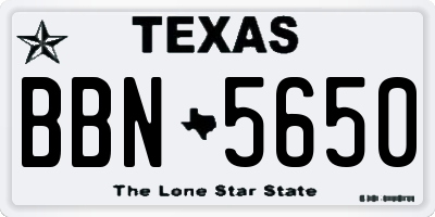 TX license plate BBN5650