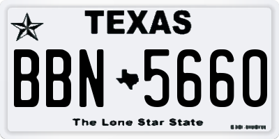 TX license plate BBN5660