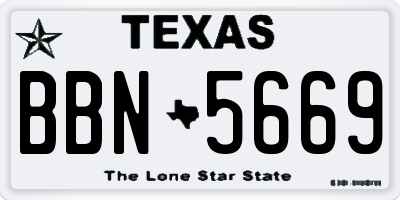 TX license plate BBN5669
