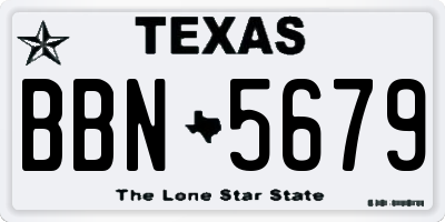 TX license plate BBN5679