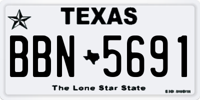 TX license plate BBN5691