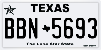 TX license plate BBN5693