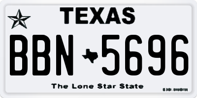 TX license plate BBN5696