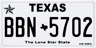 TX license plate BBN5702
