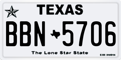 TX license plate BBN5706