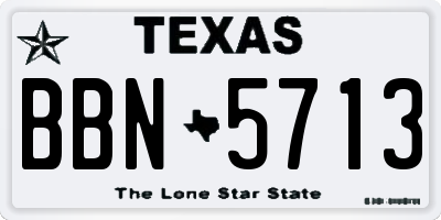 TX license plate BBN5713