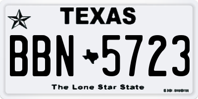 TX license plate BBN5723