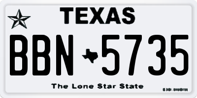 TX license plate BBN5735