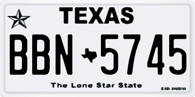 TX license plate BBN5745