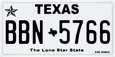 TX license plate BBN5766