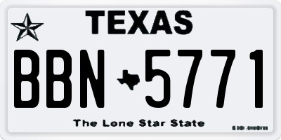 TX license plate BBN5771