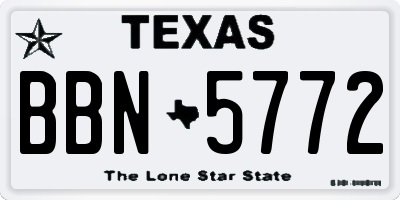 TX license plate BBN5772