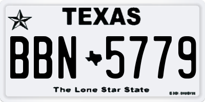 TX license plate BBN5779