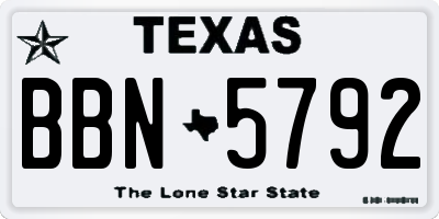 TX license plate BBN5792