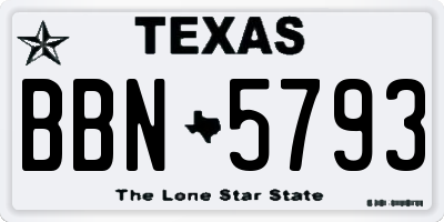 TX license plate BBN5793
