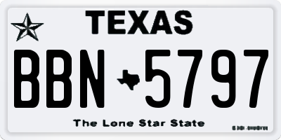 TX license plate BBN5797