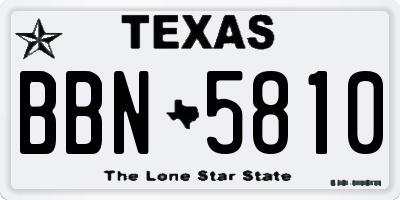 TX license plate BBN5810