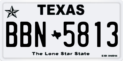 TX license plate BBN5813