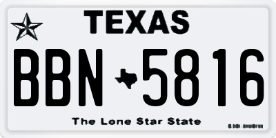 TX license plate BBN5816