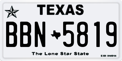 TX license plate BBN5819