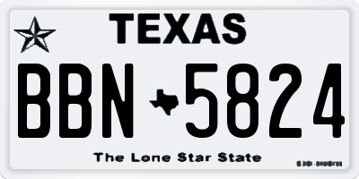 TX license plate BBN5824