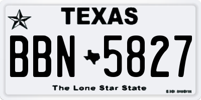 TX license plate BBN5827