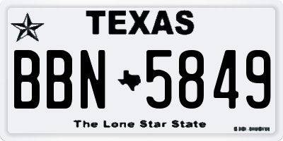 TX license plate BBN5849