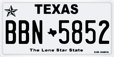 TX license plate BBN5852