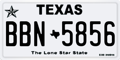 TX license plate BBN5856