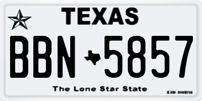 TX license plate BBN5857