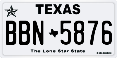 TX license plate BBN5876