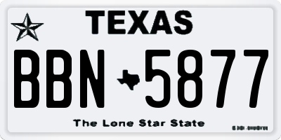 TX license plate BBN5877