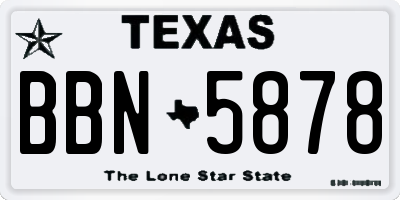 TX license plate BBN5878