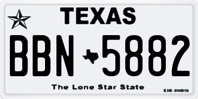 TX license plate BBN5882