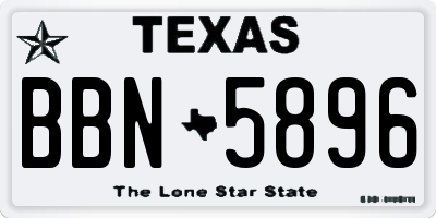 TX license plate BBN5896