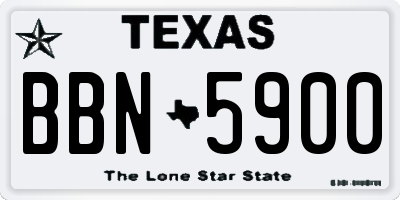 TX license plate BBN5900
