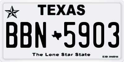 TX license plate BBN5903