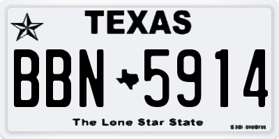 TX license plate BBN5914