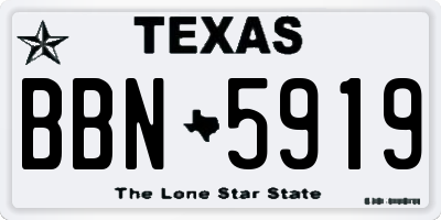 TX license plate BBN5919