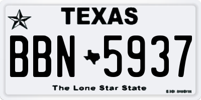 TX license plate BBN5937
