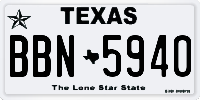 TX license plate BBN5940