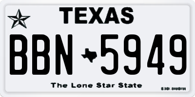 TX license plate BBN5949