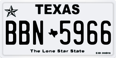 TX license plate BBN5966