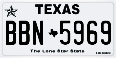 TX license plate BBN5969