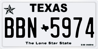 TX license plate BBN5974