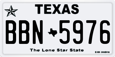 TX license plate BBN5976
