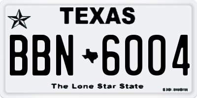 TX license plate BBN6004